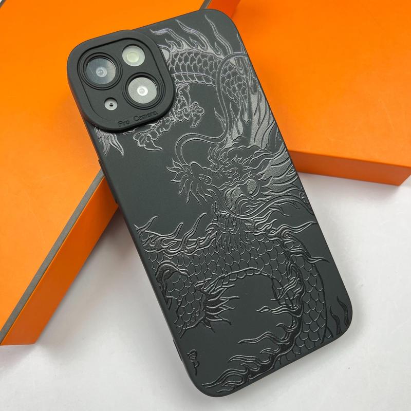 Creative Dragon Pattern Phone Case, Decorative Phone Protector Cover, Phone Accessories Compatible with iPhone 11 12 13 14 15 16 Plus Pro Max