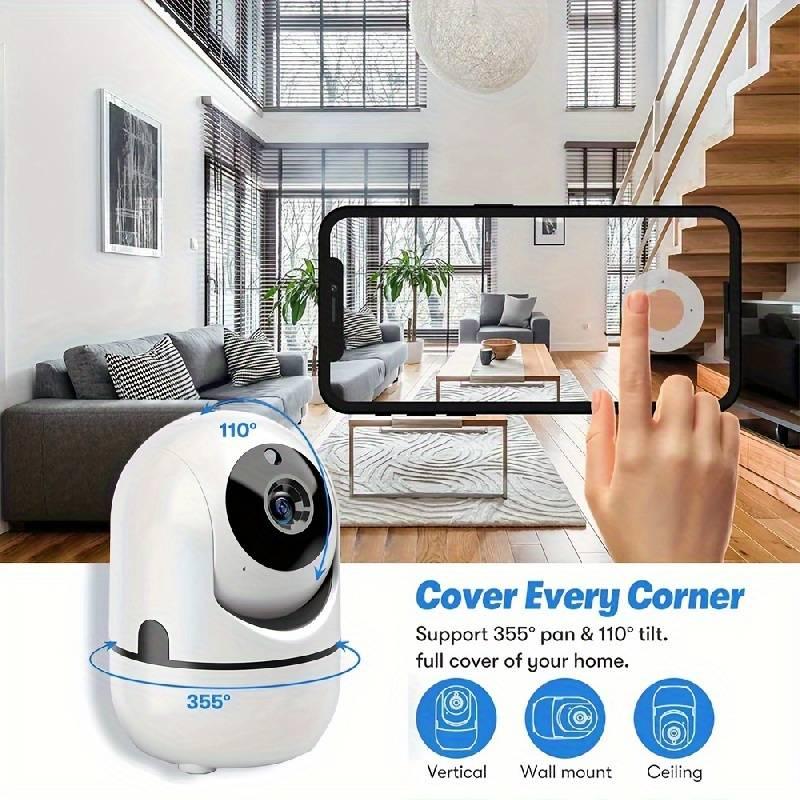 High-definition WiFi Monitoring Camera, USB Powered 355 Degree Intercom 1080P Home Security Camera, Remote High-definition Night-Vision Camera