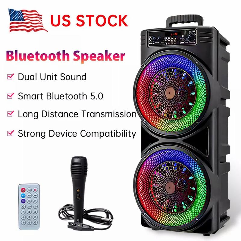 Bluetooth Speakers Big Powerful Wireless TWS Loud Portable Speaker LED Lights