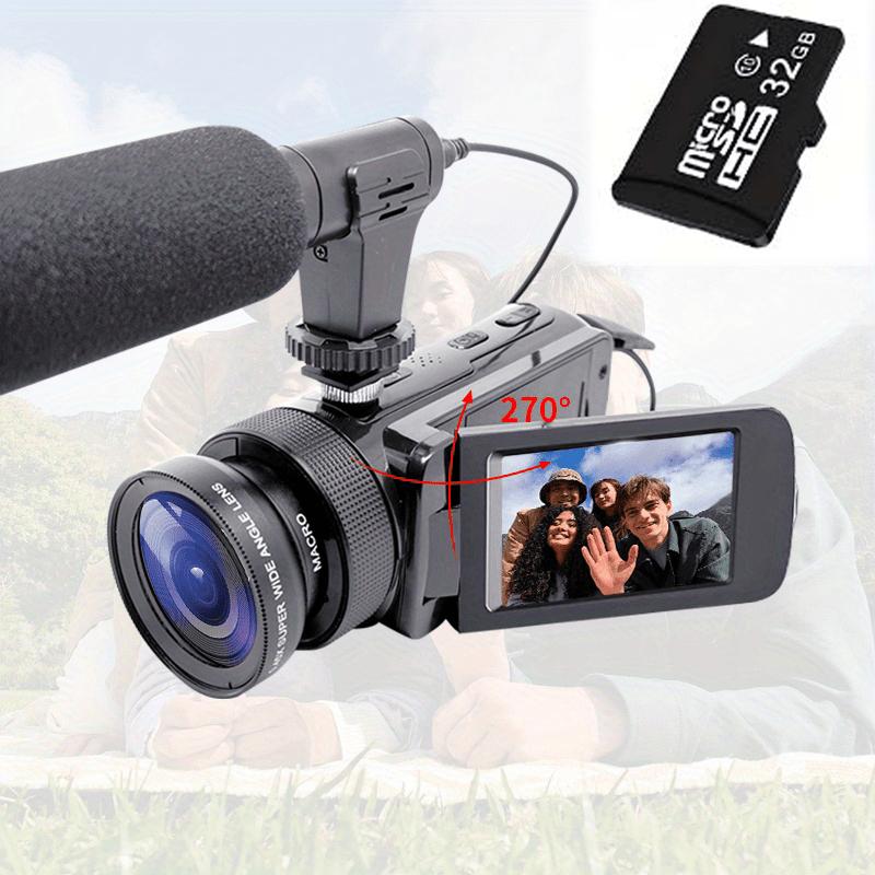 Newest model Portable camera with 32G memory card, 16 megapixel HD microphone, 16x digital zoom, rechargeable camera, recording life by flipping the screen 270 degrees. Suitable for outdoor camping, travel, family daily life photography and video.