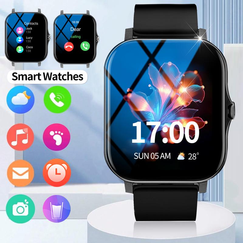 Smart Watch with Wireless Calling Dialing, Multiple Sport Modes, Call Alerts and Rejection, SMS Notifications, Various App Alerts, Suitable for Men and Women, Sports Accessory, Compatible with iPhone Android