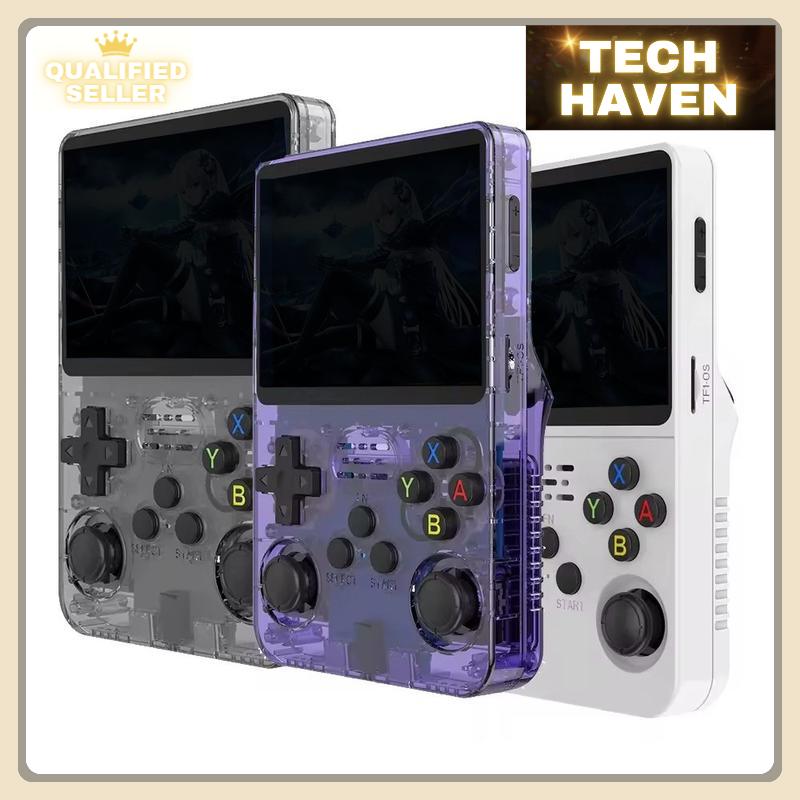 R36S Retro Video Handheld Game Console Linux System 3.5 in IPS Screen Built in 2500mAH Battery 32G+64G TF Card Preinstalled Gamess