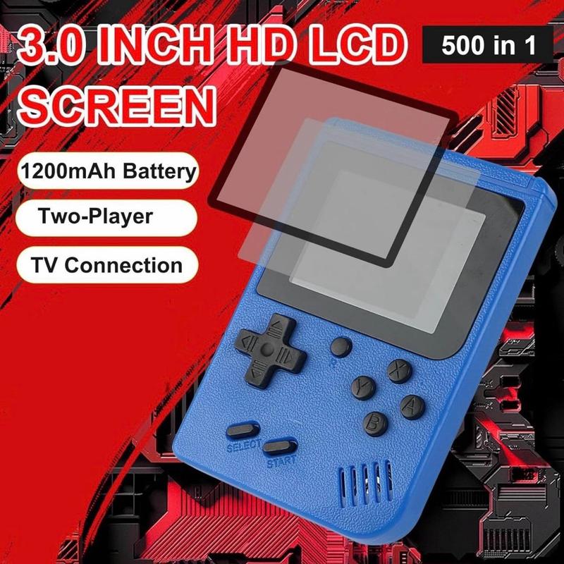 MOBECK Retro Gaming Console, Handheld Game Console with 500 Classical Games Portable Hand Held Video Game Pocket Console for Kids & Adult Two Players Support for TV Cable Connection Compact Rechargeable Electronic Screen Protection