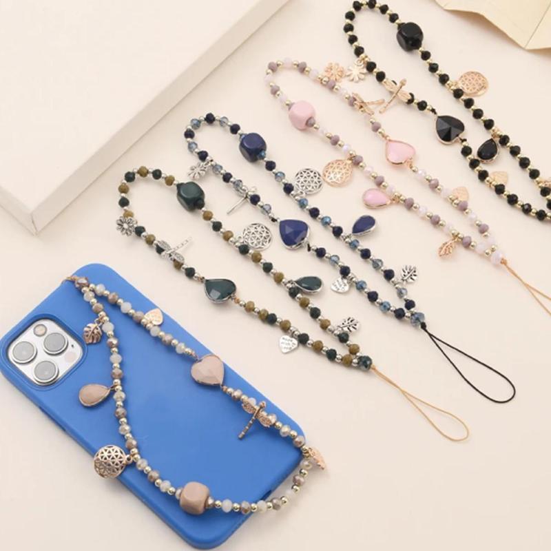 Cute Beaded Phone Chain, Fashionable Phone Lanyard, Phone Strap for Women & Girls, Mobile Phone Decoration Accessories