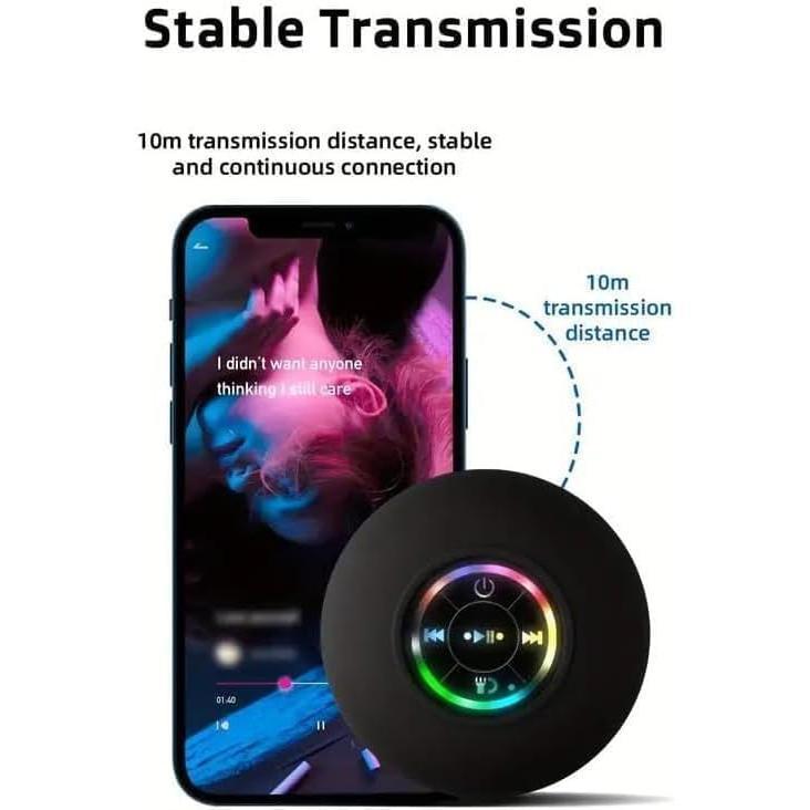 Waterproof suction cup portable wireless speaker USB charging Bluetooth speaker, smooth surface suction cup button audio bathroom audio 2024 New Black Friday Sale Christmas Gifts