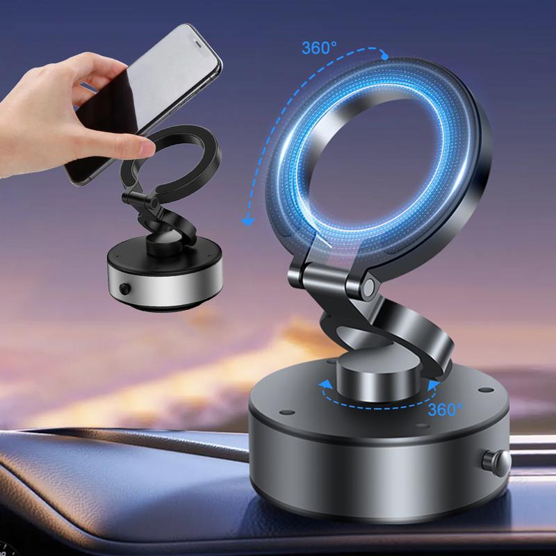 Magnetic Suction Phone Mount,2024 New Electric Vacuum Magnetic Suction Car Phone Mount,360 Degree Rotating Rotatable Car Suction Phone Mount,Strong Suction for Car Kitchen Mirro Gym Bath Shower