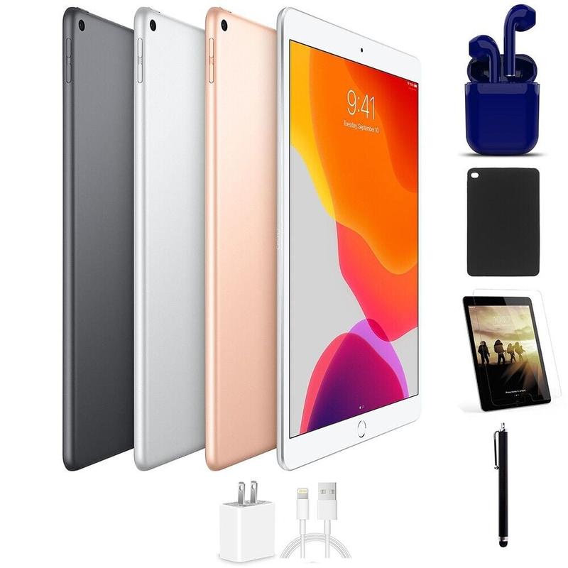 Open Box iPad Air 3 10.5-inch Retina Display 64GB Latest OS, Wi-Fi Only, Bundle: Case, Pre-Installed Tempered Glass, Bluetooth Headset, Stylus Pen, Rapid Charger