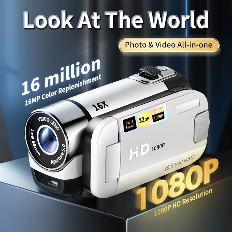 16x Digital Zoom Camera With 32G Card 270° Rotating LED Flip Screen Camcorder - 1080P, 2.4-inch Screen Display, Wide Angle Camera, Portable and Compact Design for Home, Outdoor, and Students - Perfect Camera & Camcorder Combo