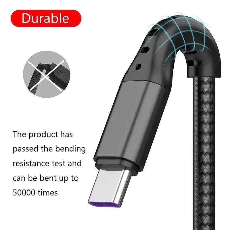 3 in 1 66W Multifunctional Charging Cable 4ft, 1.2m Multi Phone Charger Cable Nylon Braided Universal 3 in 1 Charging Cord Extra Long Multiple USB Cable with USB C, Micro USB Port Connectors for Cell Phones and More