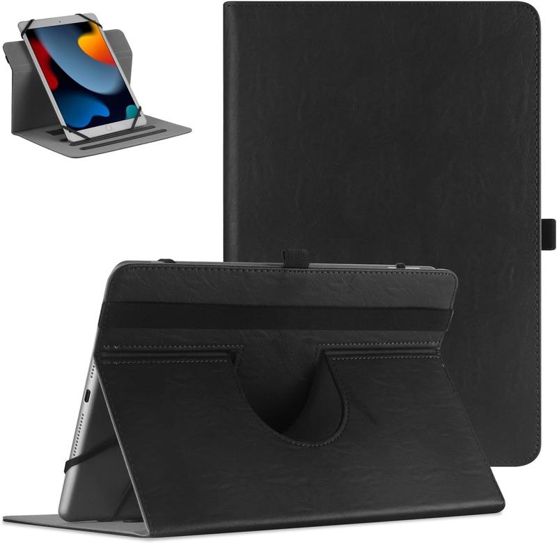 Universal 9 10 10.1 inch Android Tablet Case,Slim 360 Degree Rotatable  Cover Folio Case for Universal 9-11 inch Tablet, with Multi-Angle Viewing Stand,Black