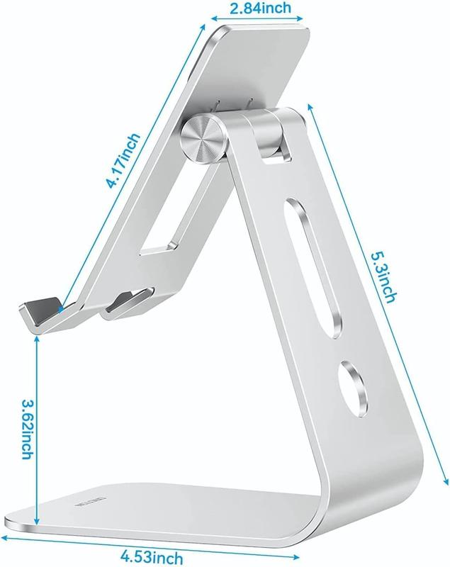 Adjustable Tablet Stand for Desk, Upgraded Longer Arms for Greater Stability, T2 Tablet Holder with Hollow Design for Bigger Sized Phones and Tablets Such as iPad Pro Air Mini,