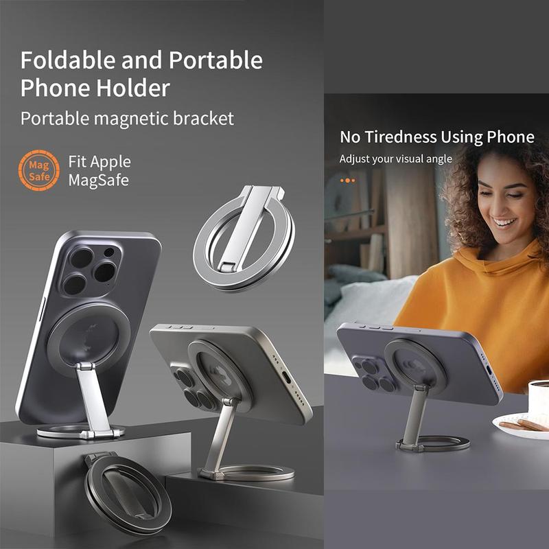 Magnetic Foldable Phone Holder, Adjustable Desktop Phone Stand, Universal Phone Holder for Home Office, Phone Accessories for iPhone & Android