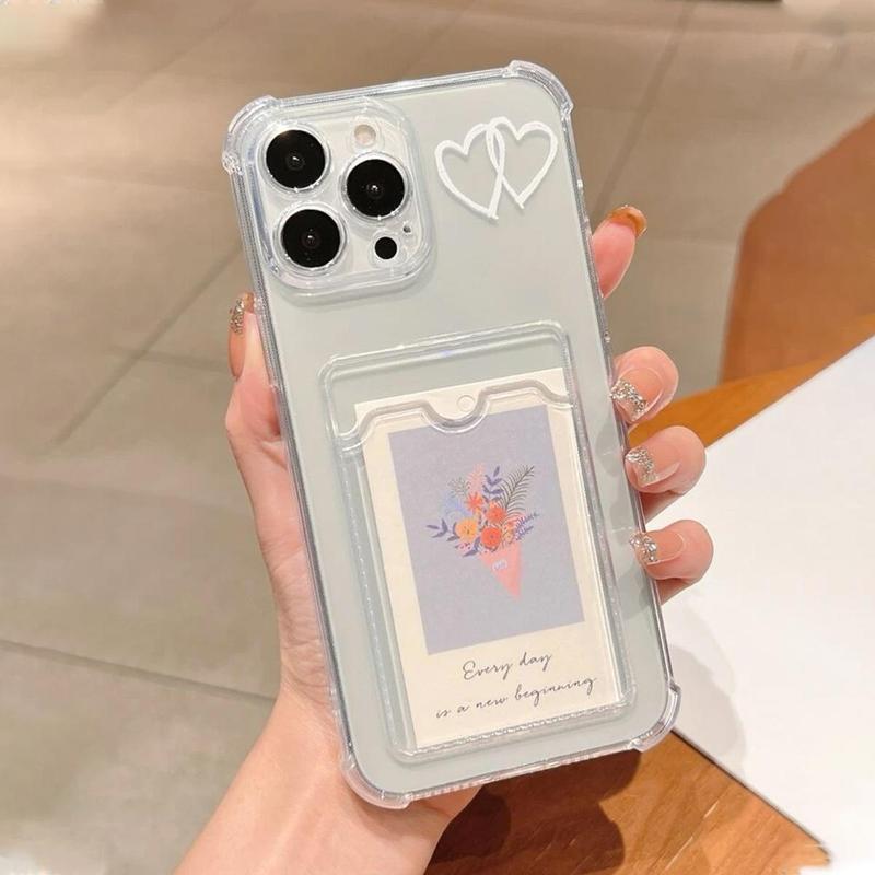 Fall Transparent Phone Case with Photo Slot, Transparent Phone Protective Cover, Phone Accessories Compatible with iPhone XR 11 12 13 14 15 Pro Max 15 Plus, for iPhone 16 Pro Max Case