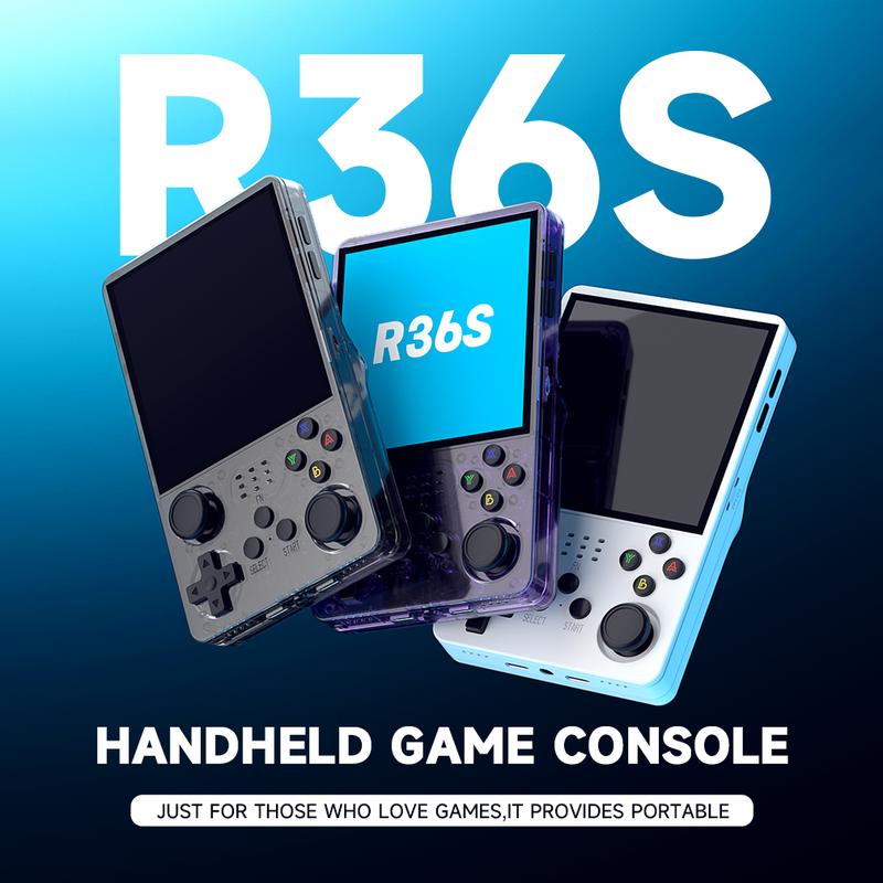 R36S Retro Handheld Game Console with 128G Built-in 20000+ Classic Games, Open Source Linux System 3.5 Inch IPS Screen Portable Pocket Video Player Christmas Gifts for kids