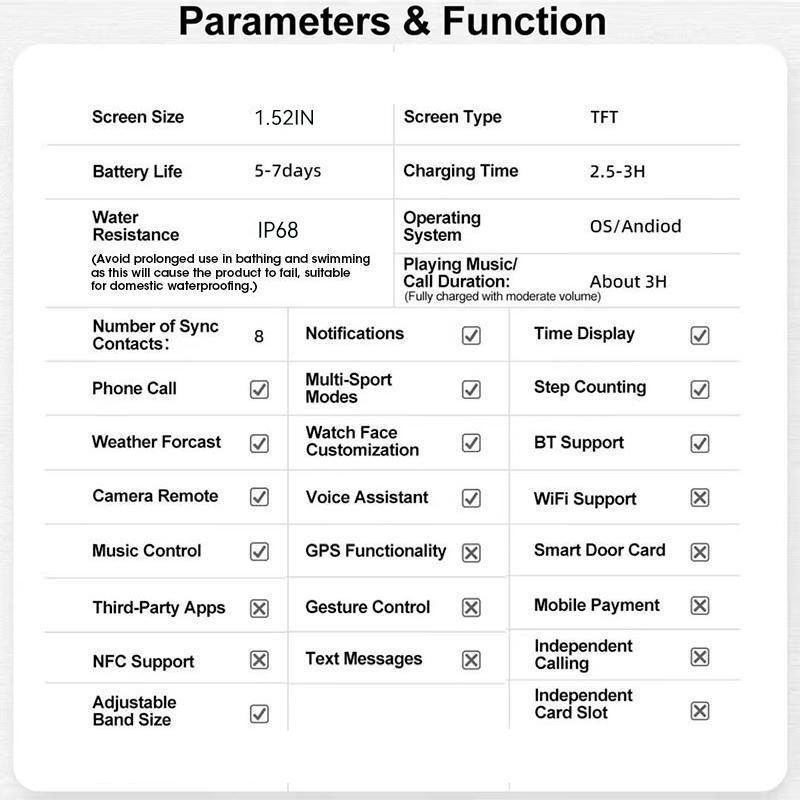 Smart Watch with Answer Make Call, 1.52