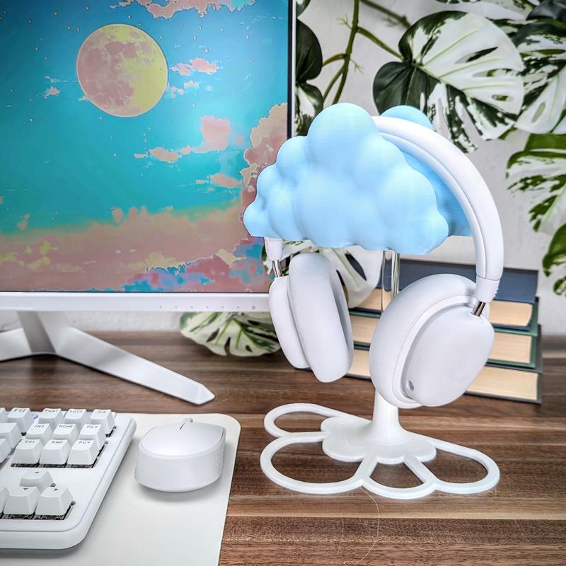 BeamTeam3D Cloud Headphone Stand - Office Desk Organizer