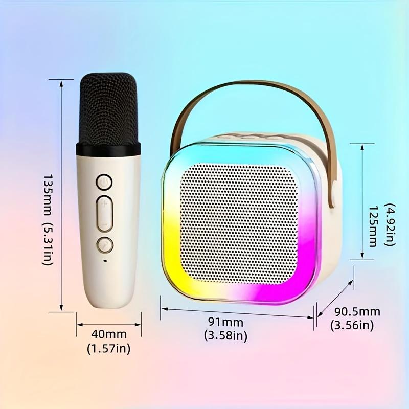 Microphone Speaker Set, Bluetooth Function, Portable Handheld Karaoke Microphone Speaker, Suitable for Family Gathering, Birthday Gift, Christmas Gift