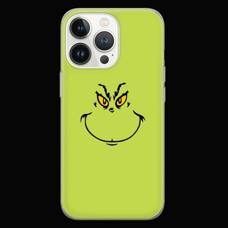 Funny Grin Christmas Phone Case, Xmas Winter Art Cover Case For iPhone 15, 14, 13, 12, 11, XS, XR, X, 7, 8, Mini, Plus, Pro, Max, SE