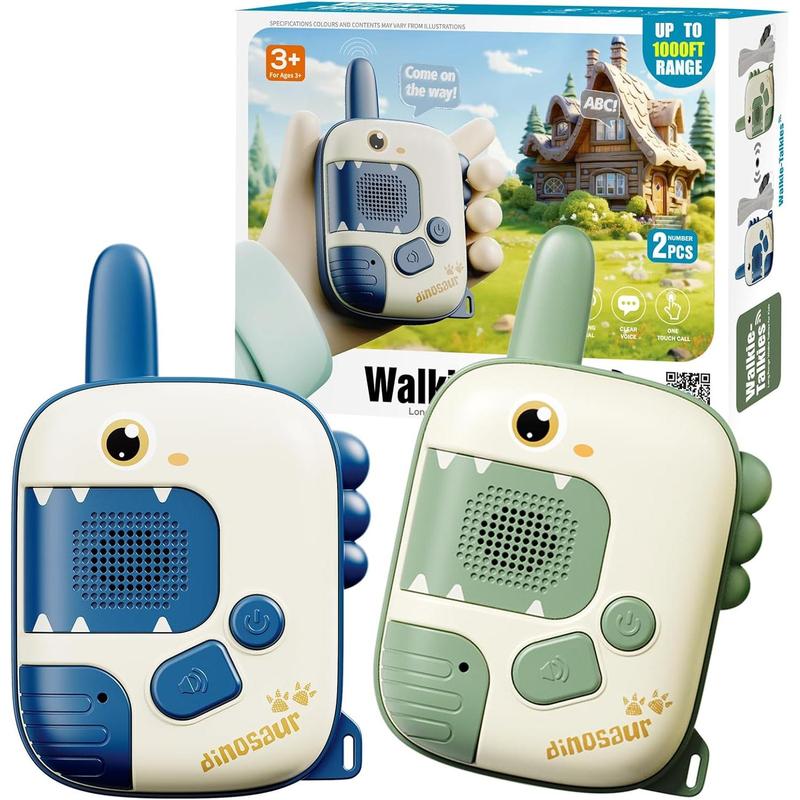 Kids Walkie Talkies Toys for Boys:Dinosaur Toys 2 Pack Birthday Gifts for 3 4 5-7 8 Year Old Boys Toys for 4 5 6 7 8-10 Year Old Camping Outdoor Games,Christmas Stocking Stuffers for Boys Girls