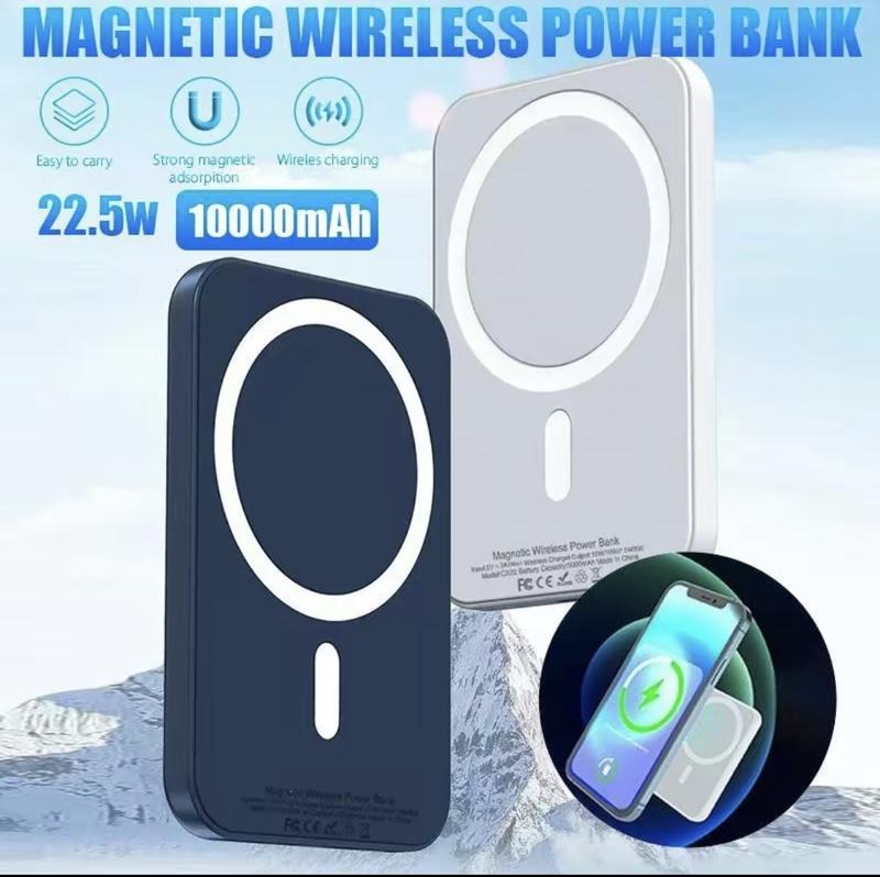 Magnetic wireless charging power bank suitable for 8-16 ultra-thin mini back clip type dedicated mobile power bank with large capacity suitable for charging USB fans