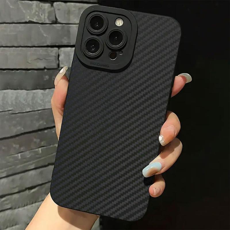 Carbon Fiber Pattern Phone Case, Full Body Shockproof Phone Protective Cover, Phone Accessories Compatible with iPhone