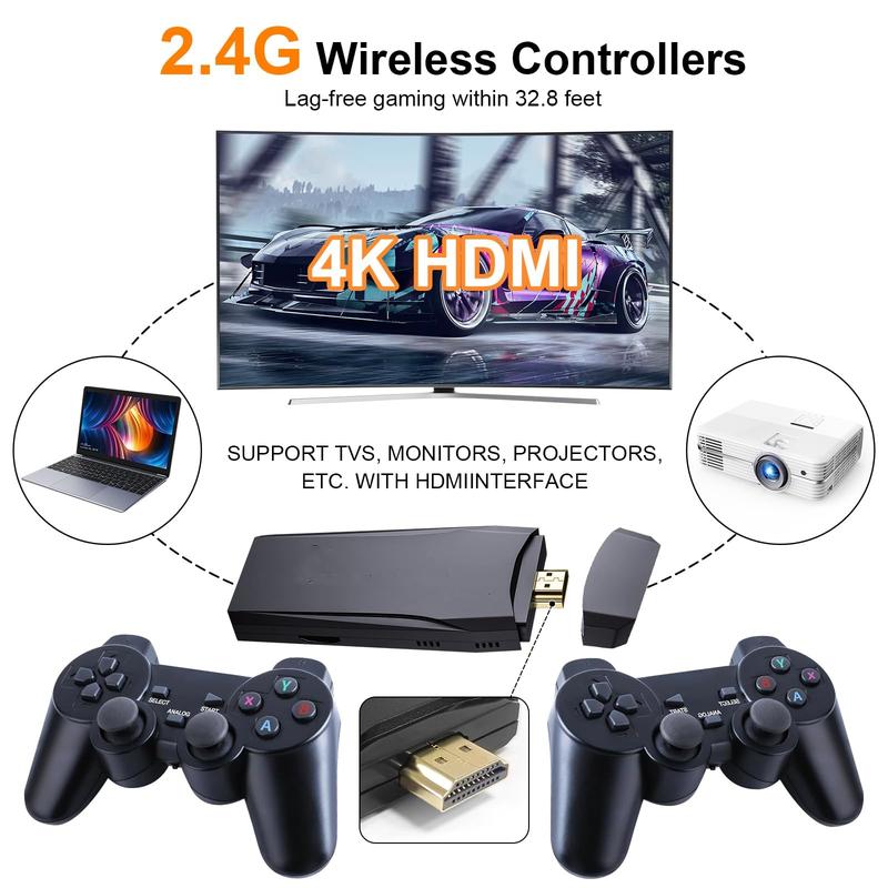 M8 PRO Game Console - PlayGameStick,Nostalgia Stick Game,9ClassicEmulators,4K HDMl Output,Plug and PlayVideoGame Stick Built in 20000+ Games with2.4GWireless Controllers(64G) game stick