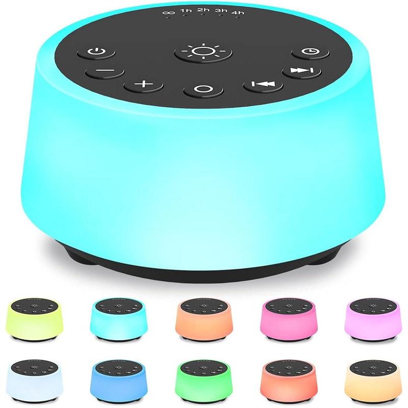 Sound Machines with 10 Colors Night Light 25 Soothing Sounds and Sleep White Noise Machine 32 Volume Levels 5 Timers Adjustable Brightness Memory Function for Adults Kids Baby