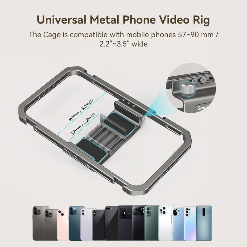 [Holiday Deal] SmallRig Universal Phone Cage, Smartphone Video Rig Kit with Handles, Handheld Filmmaking Vlogging Case Stabilizer for Videomaker, for iPhone for Samsung for Pixel and Other Android Phones for iphone16 Pro MAX 4121