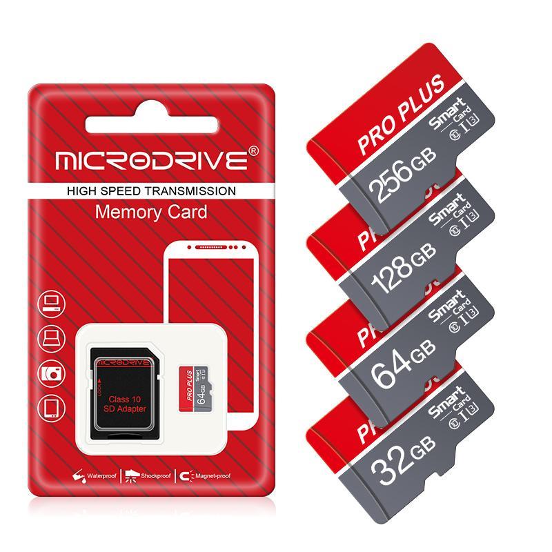 MICRODRIVE Micro TF SD Card, 1 Count 16GB 32GB 64GB 128GB 256GB Memory Card, Flash TF Cards with SD Adapter, Accessories for Tablets and Camera