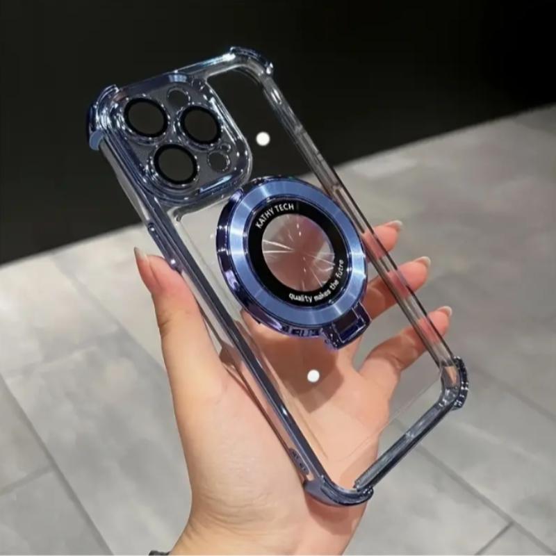 Clear Phone Case with Ring Bracket, Anti-drop Cellphone Protective Case, Shockproof Mobile Phone Cover for iPhone