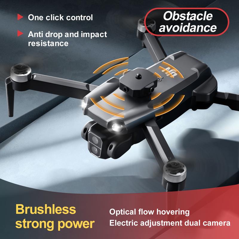 M9 Obstacle Avoid Drone: Kid & Parent Friendly, 4 Brushless Motors, Elec. Pan Tilt, HD Cam, One-Key Return, 2 Batteries, Great for Backyard & Park, Outdoor Toy & Holiday Gift