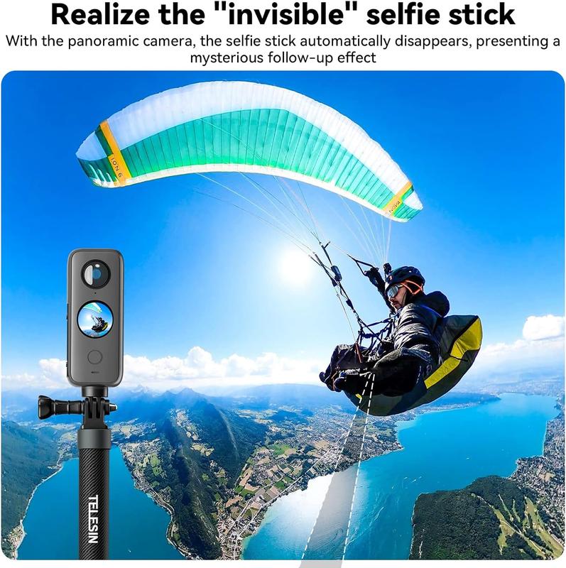 TELESIN Carbon Fiber Selfie Stick  for GoPro Insta360 (120cm 47.2