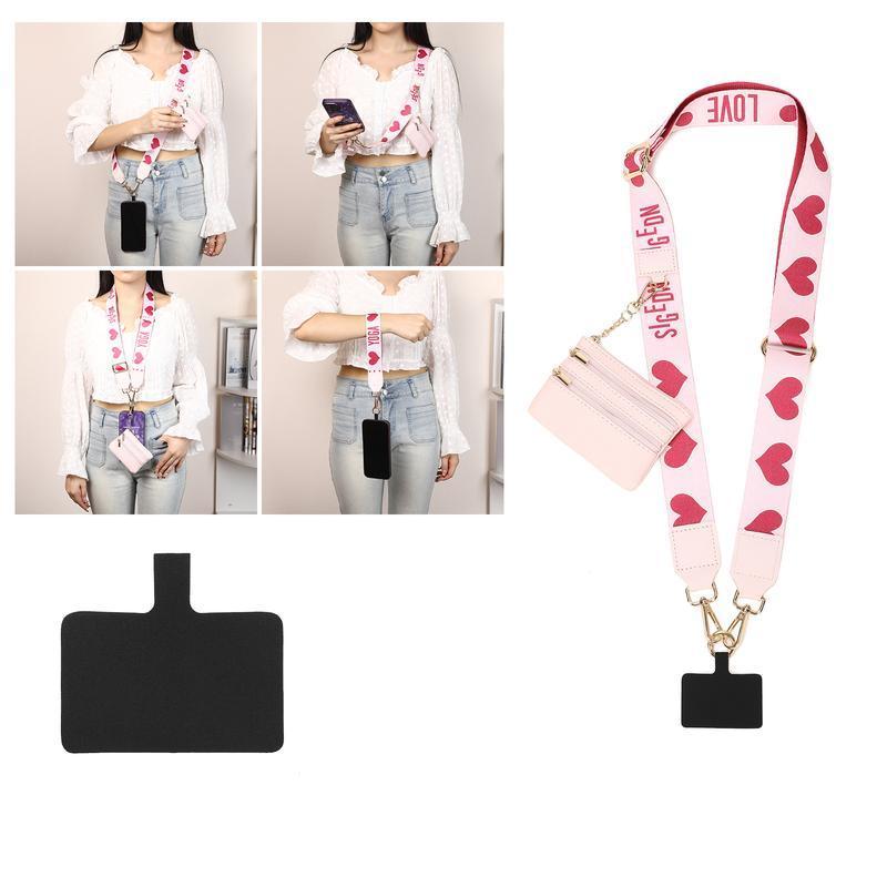 Clip and Go Strap For Phone With Wallet Crossbody, Phone Strap With Wallet, Phone Strap Crossbody With Zipper Pouch Wallet, Phone Wallet, And Cell Phone Holder Badge Accessories Smartphone