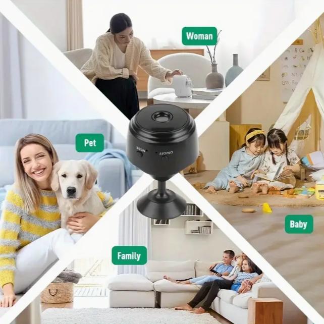 1080P high-definition intelligent camera, built-in WiFi, real-time view, synchronous recording, intelligent security wireless mini camera, powerful home and office monitoring security WiFi camera easy to install and control applications