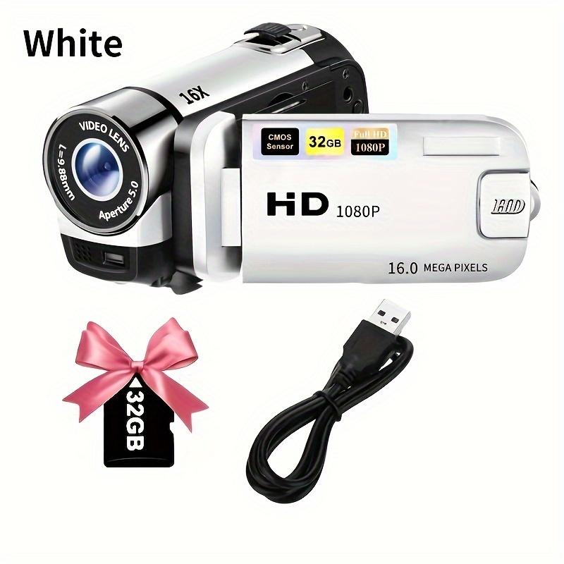 32G Camcorder Camera - Wearable Technology With 16x Digital Zoom, 1080P, 2.4-inch Screen Display, 270° Rotating LED Flip Screen, Wide Angle Lens, With 32G Card