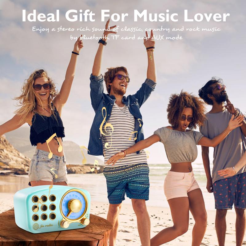 1100mAh Retro Bluetooth Speaker, Vintage FM Radio, Strong Bass Enhancement, Android ios Windows Bluetooth 5.0, TF Card & MP3 Audio Smartphone viral