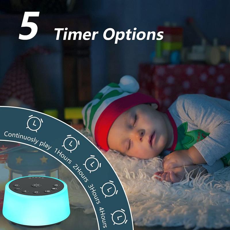 Sound Machines with 10 Colors Night Light 25 Soothing Sounds and Sleep White Noise Machine 32 Volume Levels 5 Timers Adjustable Brightness Memory Function for Adults Kids Baby