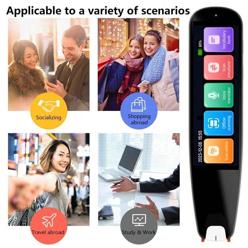 Christmas Gift,Smart 2.99 Inch Display Translation Pen for Fall, Multi-purpose Chargeable Translation Pen, Multifunctional Wireless Translation Device