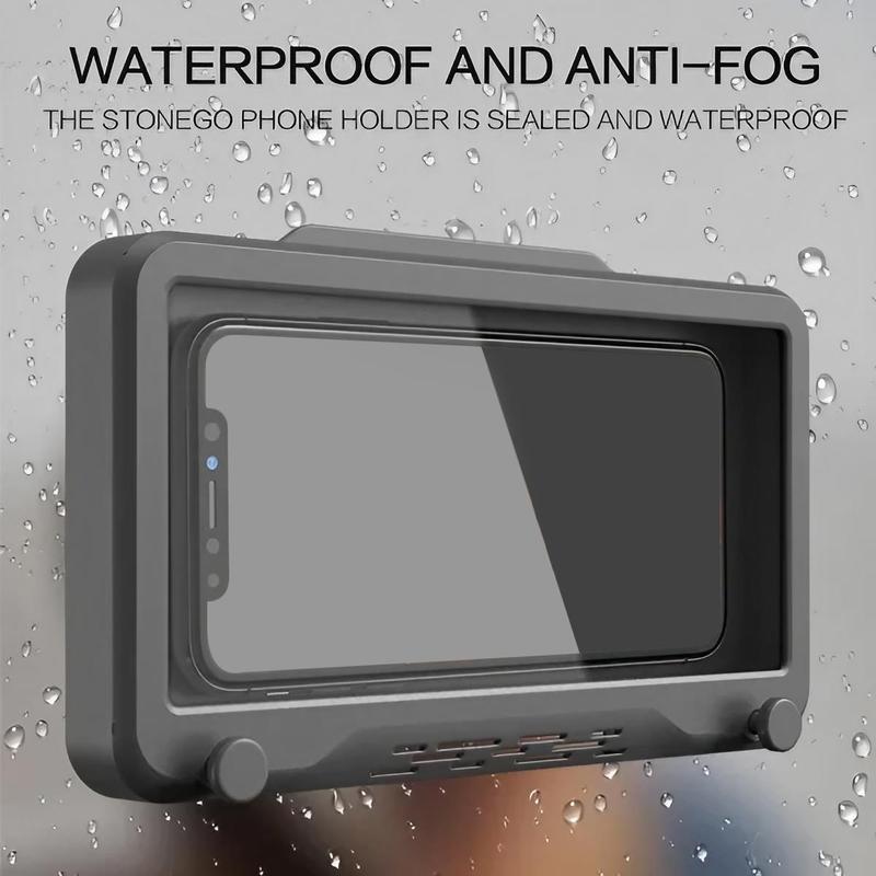 360° Rotatable Phone Holder, Waterproof Phone Holder, Wall Mounted Touch Screen Phone Holder for Kitchen Bathroom