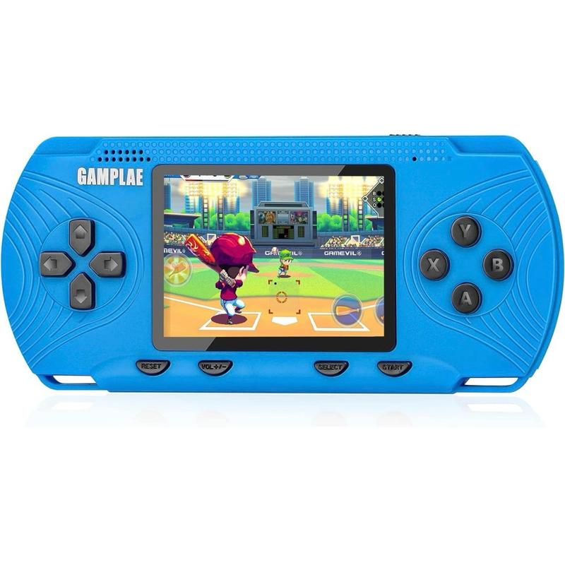 Handheld Games for Kids, Handheld Game Console Built-in 258 HD Classic Retro Games Rechargeable Battery, 3.0'' Large Screen, TV Output Retro Game Console Birthday Xmas Toy Gift for Boys Girls, (Blue) Cable Shell Protection