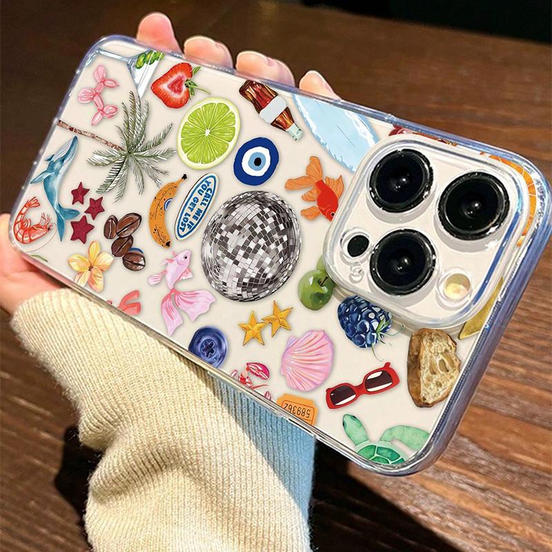 Fashionable TPU Phone Case, Decorative Phone Protector Cover, Phone Accessories Compatible with iPhone 11 12 13 14 15 16 Pro Max