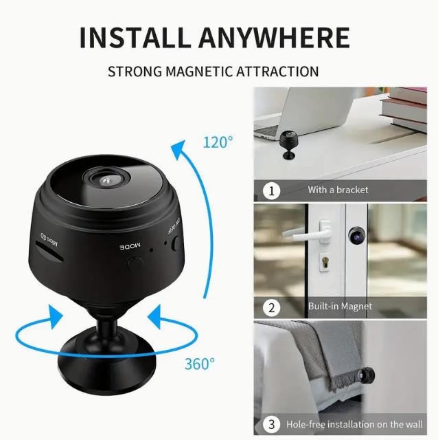 1080P high-definition intelligent camera, built-in WiFi, real-time view, synchronous recording, intelligent security wireless mini camera, powerful home and office monitoring security WiFi camera easy to install and control applications