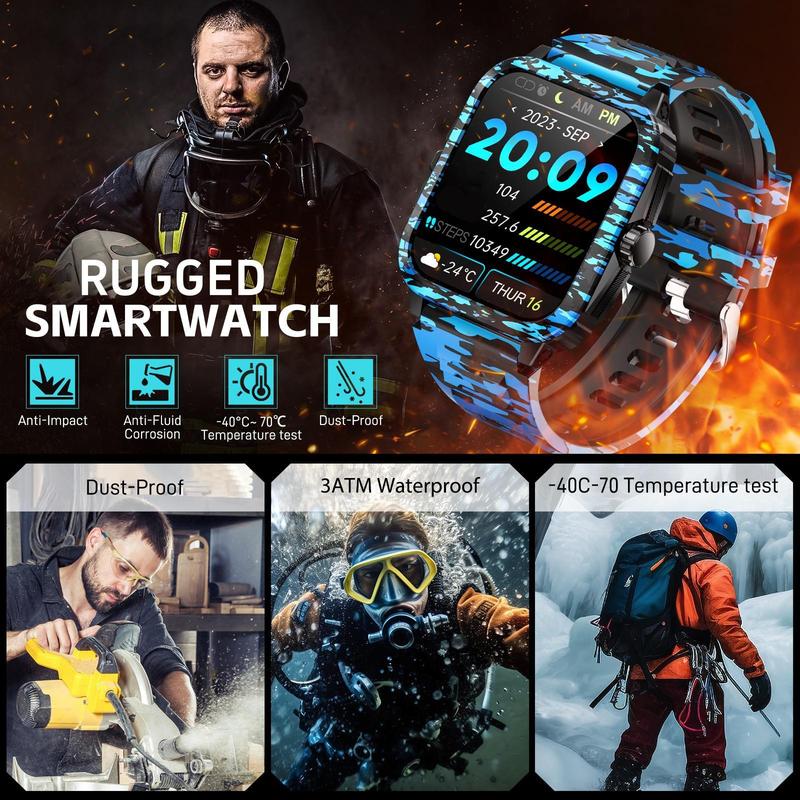 EIGIIS KT71 Men's Smart Watch, 3ATM Waterproof Smart Watch, Sports Watch with Multiple Sports Modes, Long Standby Sports Watch for Smartphone, Perfect Gift, Smart Watch