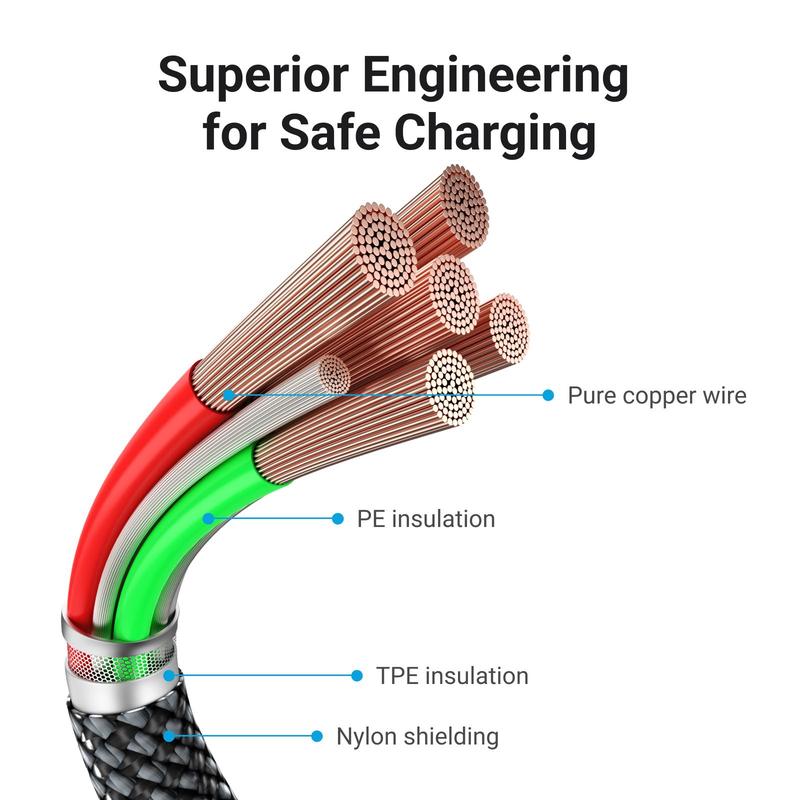 xCool Magnetic USB-C Charging Cable with 60W Fast Charging & Braided Design , Electronic Smartphone Charger