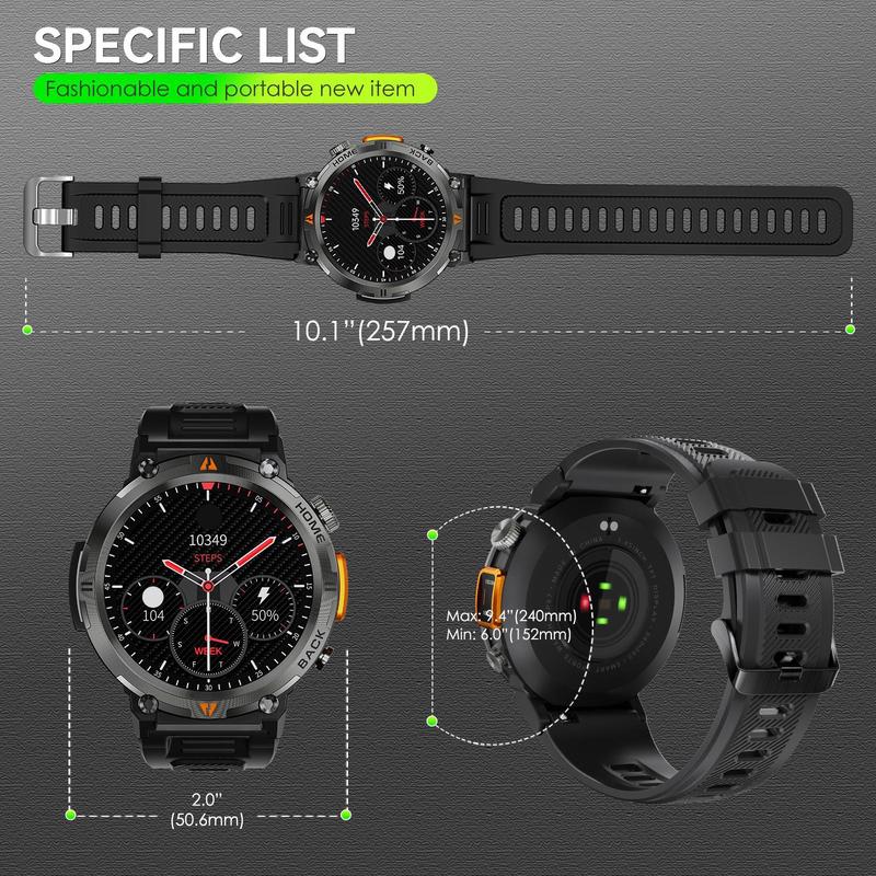 EIGIIS KE3 Multifunctional Smart Watch, Fashion Digital Watch with LED Flashlight, Waterproof Sports Watch with Multiple Sports Modes for Men