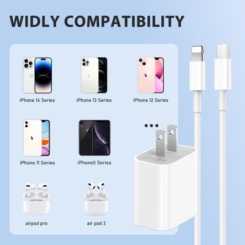 20W Fast Charger with 6FT USBC to Lightning Cable for iPhone,  Super Fast Charger  for iPhone 14 14 Plus 14 Pro Max, 13 12 11 Mini XS X iPad soo on