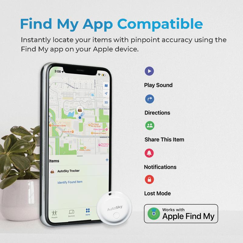 AutoSky Find My Network Tracker - Pack of 2, Ultimate Device Locator for Finding Lost Items