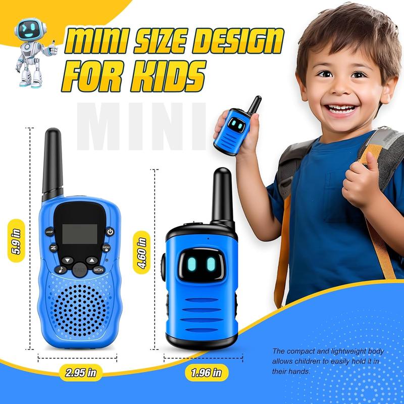 Walkie Talkies Toys for Kids 3-6:  Mini Robots Walkies Talkie for 3 4 5 6 Year Old Boys Toys for 3-5 Year Old Boy Outdoor Games Christmas Birthday Gifts for Kids Blue 2 Pack