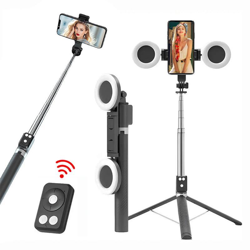 Multifunctional Selfie Stick, 1 Count Retractable Phone Tripod with Dual Beauty Fill Lights, Selfie Stick with BT Remote Control for Live Streaming