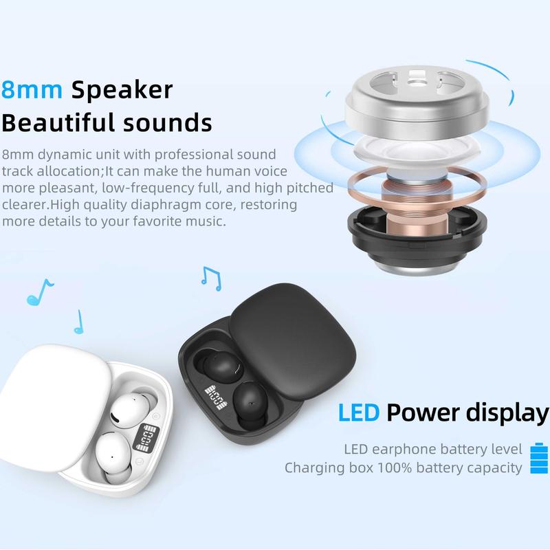 Wireless Earphones, TWS Wireless 5.3 Earphone with LED Display, 3D Stereo Long Lasting Bluetooth-compatible Earphones for Mobile Phone